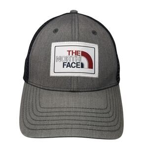 The North Face Snapback Trucker Hat Gray One Size Adjustable Mesh Back 6 Panel